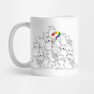 Cats with rainbow flag on the rescue Mug